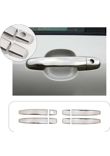 Opel Zafira B Uyumlu 2005-2011 Krom Kapı Kolu 4 Kapı Paslanmaz Çelik