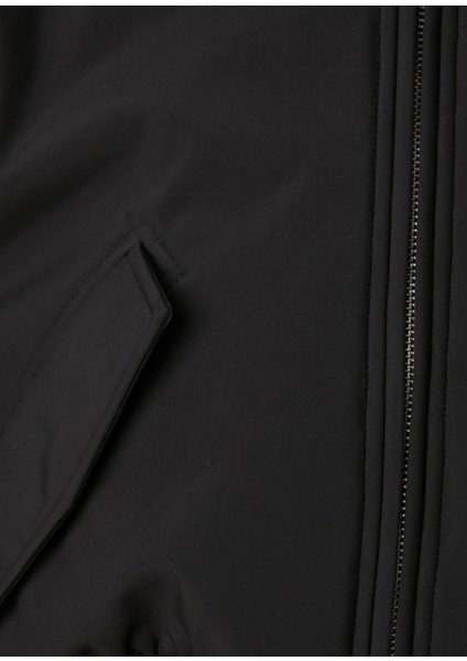 Siyah Crop Bomber Mont