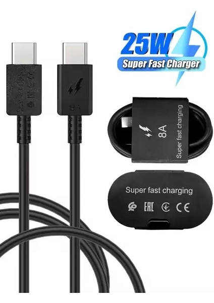 Samsung Hızlı Şarj Kablosu S22 Ultra S22 Plus S22 S22FE Çift Taraf Typce-C