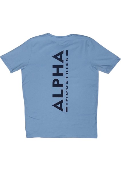 Erkek Yuvarlak Yakalı Yazılı Baskılı Kısa Kollu Mavi Tişört Ety-Alp fırsatları