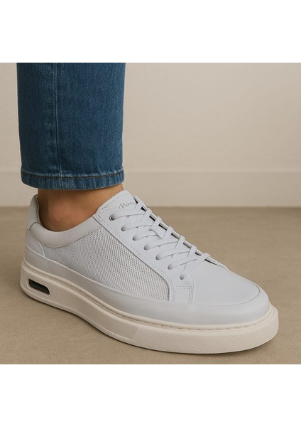 Milano Beyaz Premium Deri Erkek Sneaker