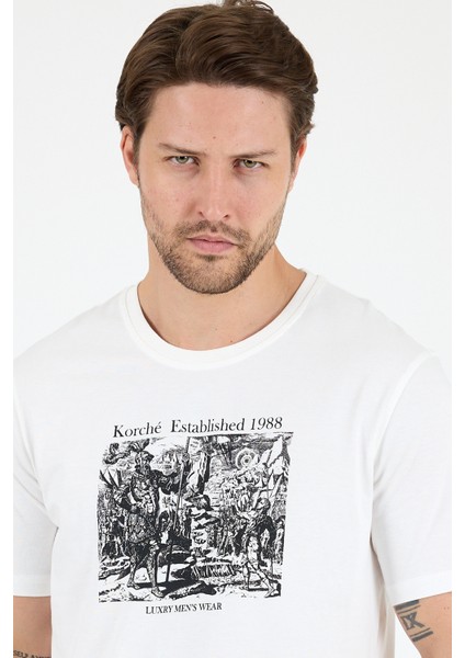 Erkek %100 Pamuk Bisiklet Yaka Kısa Kollu Baskılı T-Shirt Rahat ve Şık Günlük Erkek Tişört 0018 fırsatları