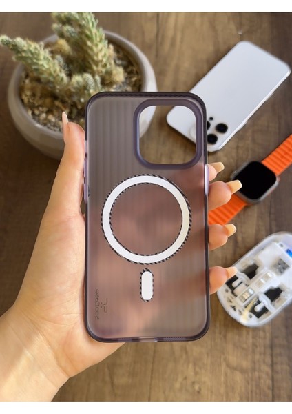 iPhone 15 Pro Uyumlu Manyetik Şeffaf Kılıf SOOCASE645