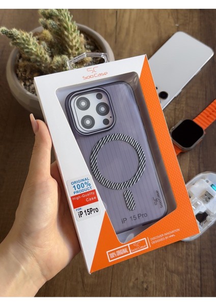 iPhone 15 Pro Uyumlu Manyetik Şeffaf Kılıf SOOCASE645