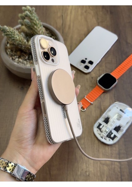 iPhone 15 Pro Uyumlu Manyetik Şeffaf Kılıf SOOCASE645