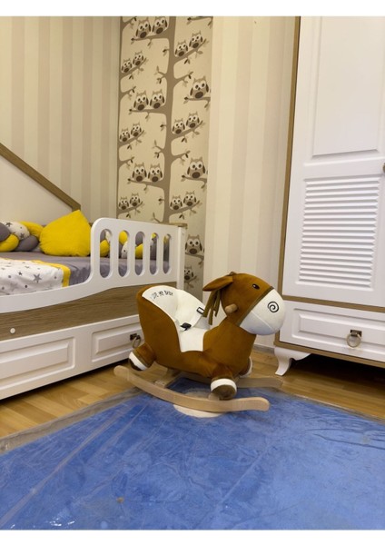 Vavbaby Sallanan At Ahşap Peluş Yumuşak - Eşek Kahverengi fiyatları