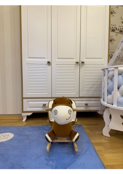 Vavbaby Sallanan At Ahşap Peluş Yumuşak - Eşek Kahverengi modelleri