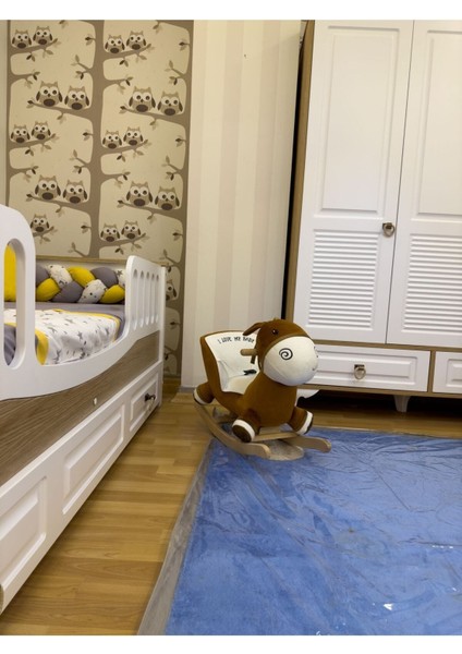 Vavbaby Sallanan At Ahşap Peluş Yumuşak - Eşek Kahverengi indirimleri
