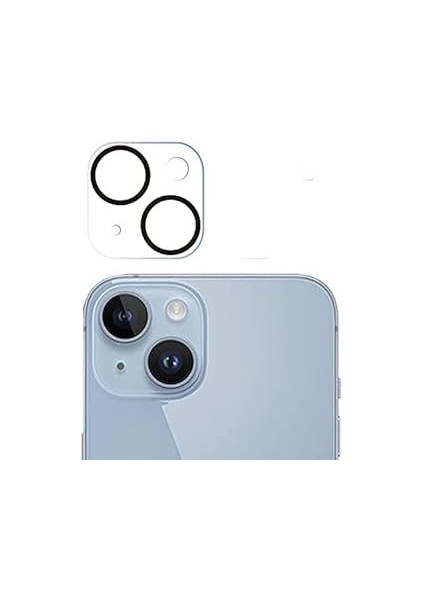 Happy Trend Iphone 15 ve 15 Plus Uyumlu Kamera Lens Koruyucu Temperli Cam Kamera Koruyucu 9h Sertli