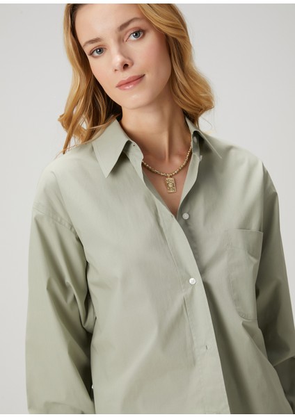Mint Saten Poplin Gömlek fırsatları