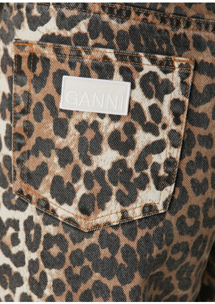 Stary Leopar Desenli Curved Jean Pantolon indirimleri