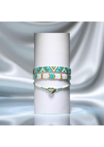 Etnik Desenli El Yapımı 3’lü Miyuki Boncuk Bileklik Seti |ETSVK05