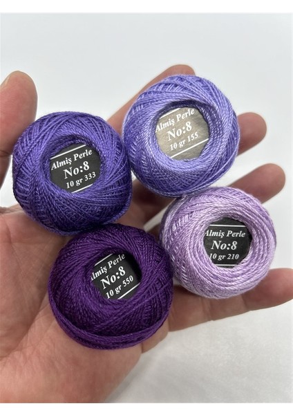 Almiş Perle Etamin-Kanaviçe 4 Lü Iplik Seti (10 Gr-No:8) 550-210-333-155
