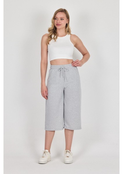 Yüksek Bel Cepli Rahat Kesim Mevsimlik Kadın Diz Altı 2'li Bermuda Siyah-Antrasit Kapri Şort fiyatları