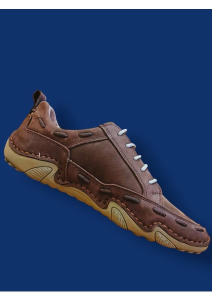 kahve Hakiki Deri Casual Sneaker Ortopedik Spor Ayakkabı Günlük Yumuşuk Taban Ahtapot Model fiyatları