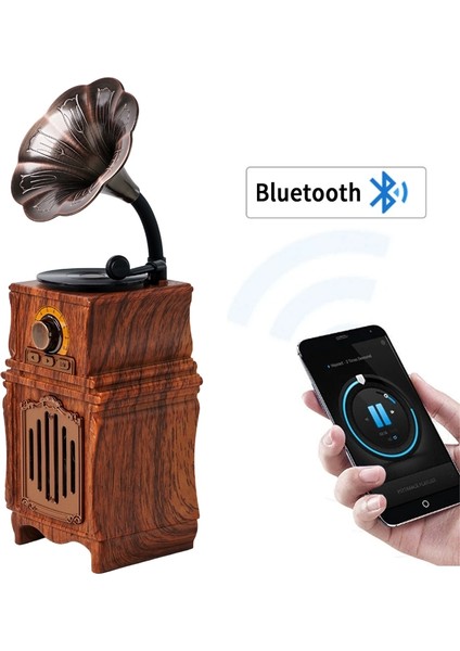 PG-AS31 | Retrogram | Nostaljik Gramofon Tasarımlı Bluetooth Hoparlör | Am/fm Radyo | USB – Tf Kart – Aux Destekli | 1800MAH Şarjlı