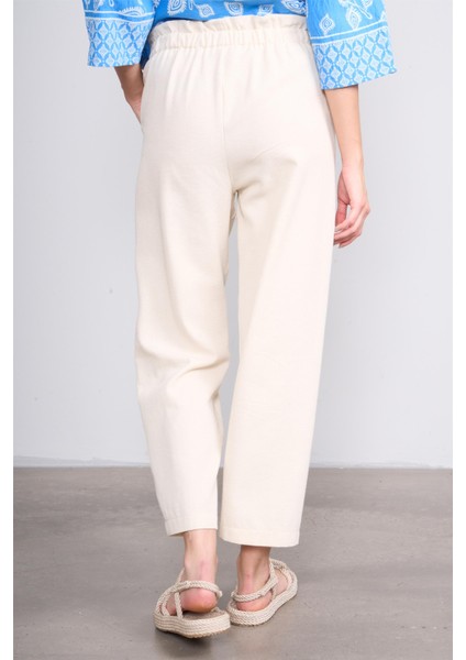 7593 Bayan Boru Paça Gabardin Pantolon Natural fırsatları