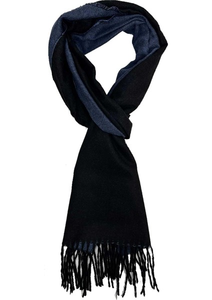 Lacivert - Mavi Çift Taraflı Erkek Kaşkol K624