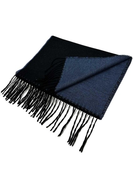 Lacivert - Mavi Çift Taraflı Erkek Kaşkol K624 modelleri