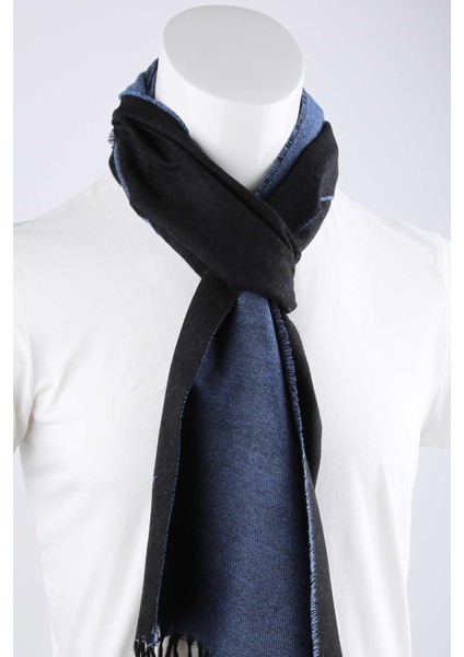 Lacivert - Mavi Çift Taraflı Erkek Kaşkol K624 indirimleri