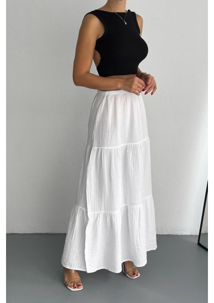 Müslin Kumaş Rahat Maxi Boy Etek fiyatları
