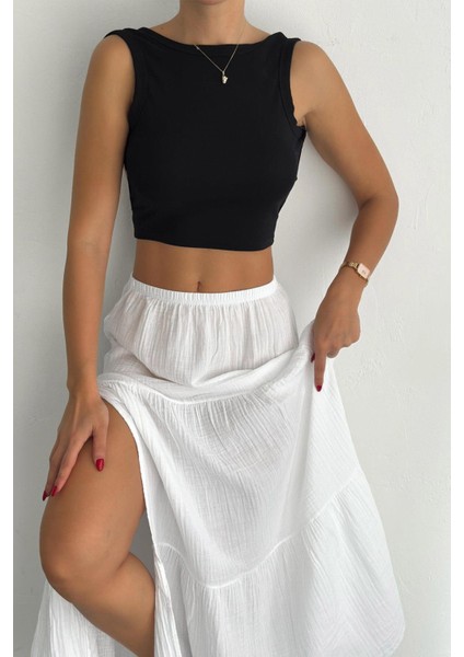 Müslin Kumaş Rahat Maxi Boy Etek indirimleri