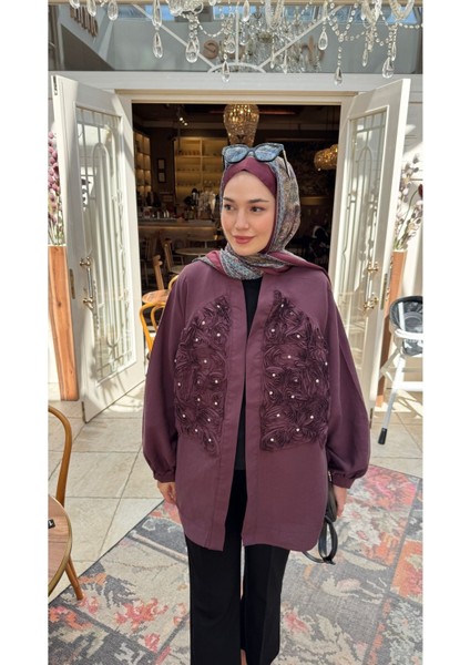 Gül Detaylı Premium Kimono