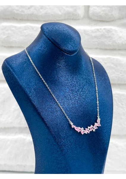 Damla Taşlı Pembe Kuvars Kadın Gümüş Kolye - Taşlı Kolye fiyatları