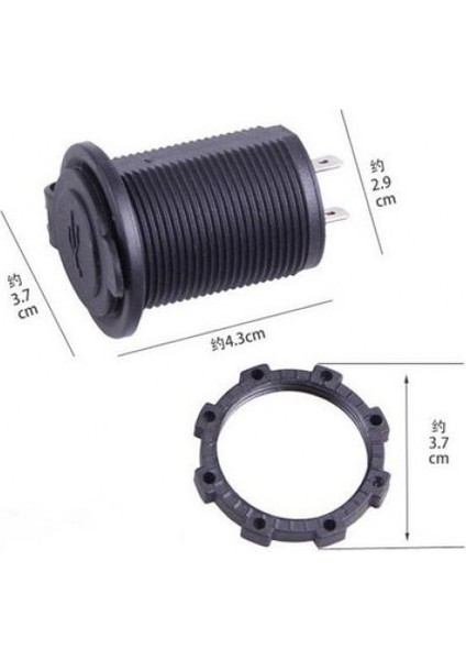 Montajlanabilir Araba Tekne Için Dual USB Şarj Soketi 5V 2.1A 12-24V modelleri