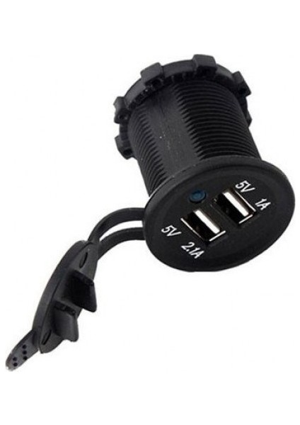 Montajlanabilir Araba Tekne Için Dual USB Şarj Soketi 5V 2.1A 12-24V indirimleri
