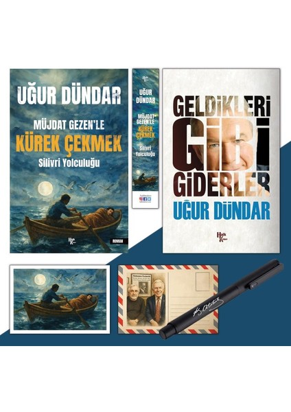 Müjdat Gezenle Kürek Çekmek - Ayraç - Kartpostal ve Geldikleri Gibi Giderler - Atatürk Imza Baskılı Kalem