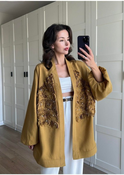 Gül Detaylı Premium Kimono modelleri