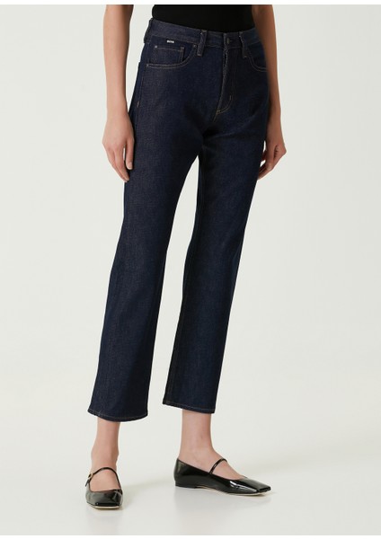 Straight Fit Lacivert Jean Pantolon modelleri