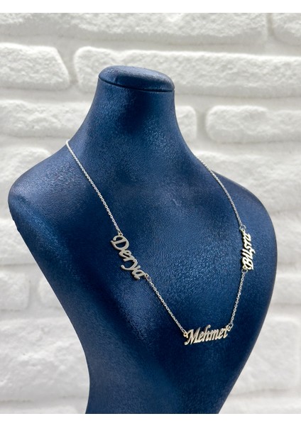 Isme Özel Aile Konseptli Kadın Gümüş Kolye fiyatları