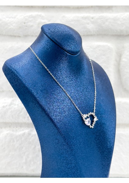 Zirkon Taşlı Kalpli Kadın Gümüş Kolye fiyatları