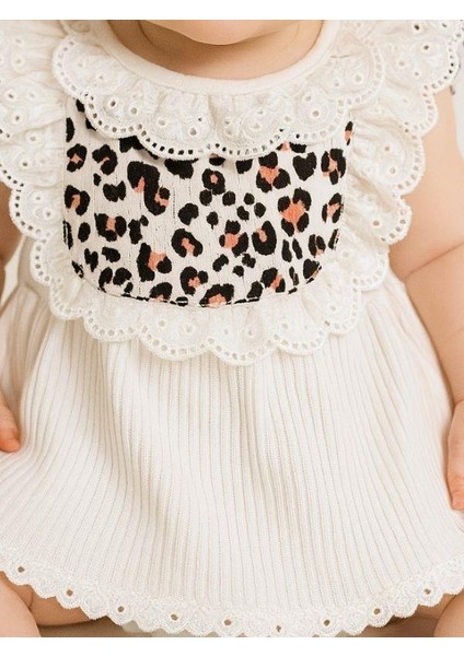 Kız Bebek Leopar Desenli Bandanalı Bodyli Elbise modelleri
