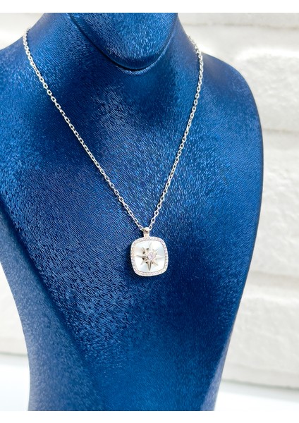 Sedef Taşlı Kuzey Yıldızı Kadın Gümüş Kolye - Yıldızlı Kolye fırsatları