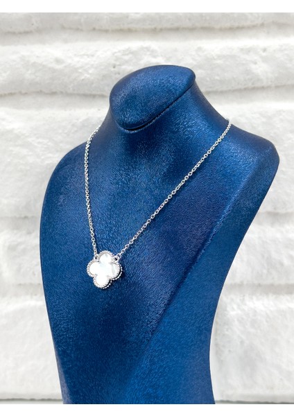 Tekli Sedef Taşlı Yonca Kadın Gümüş Kolye fiyatları