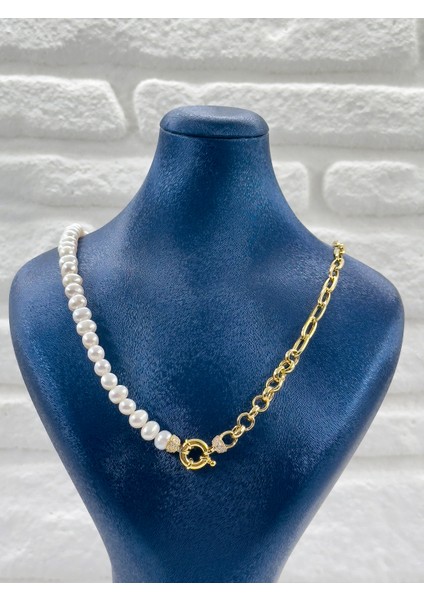 Incili Özel Tasarım Gemici Kilitli Kadın Gümüş Kolye modelleri