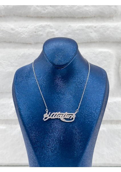 Taşlı Kemal Atatürk Imza Kadın Gümüş Kolye fırsatları