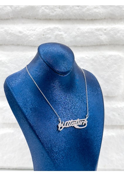 Taşlı Kemal Atatürk Imza Kadın Gümüş Kolye indirimleri