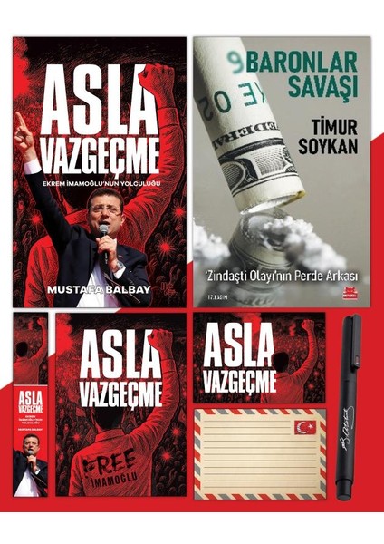 Asla Vazgeçme - Ayraç - Kartpostal - Poster - Baronlar Savaşı - Atatürk Imza Baskılı Kalem