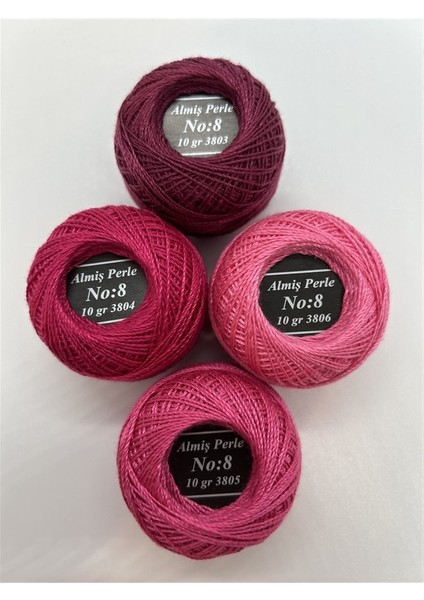 Almiş Perle Etamin-kanaviçe 4'lü Iplik Seti (10 Gr-No:8) 3803-3804-3805-3806