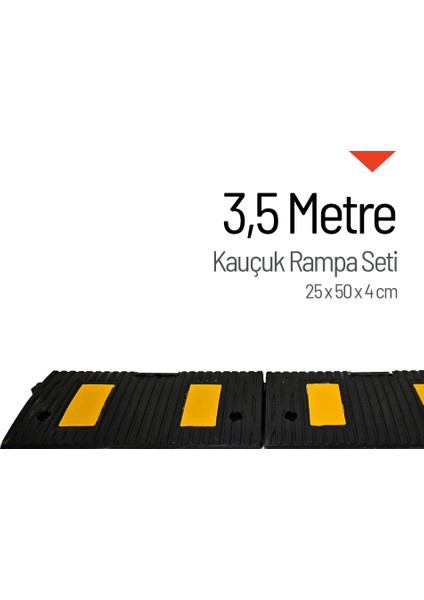 Kauçuk Rampa, Otopark Rampası, Kaldırım Rampası 25 x 50 x 4 cm 3,5 Metre