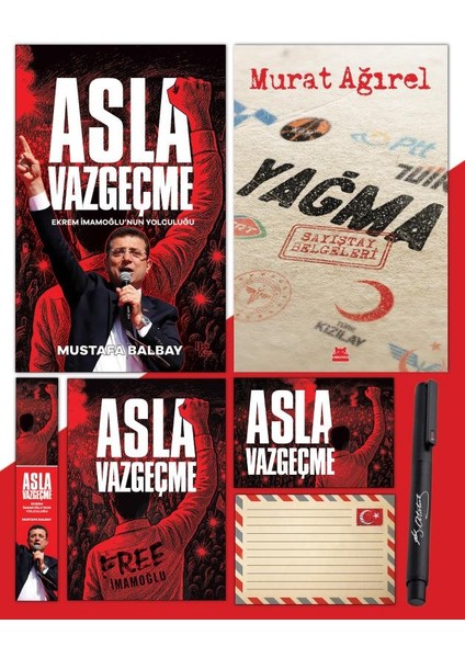 Asla Vazgeçme - Ayraç - Kartpostal - Poster - Yağma - Sayıştay Belgeleri - Atatürk Imza Baskılı Kalem