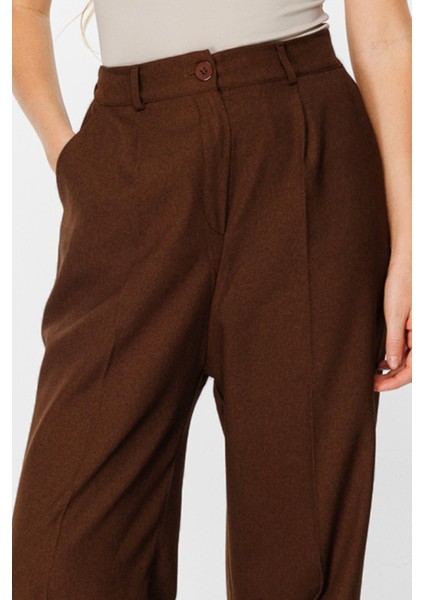 Premium Pileli Palazzo Kahve Pantolon modelleri