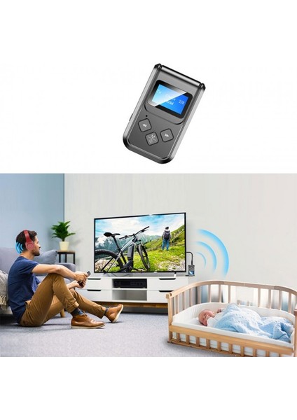 Bluetooth 5.0 2in1 Alıcı Verici Düşük Gecikmeli LCD Ekranlı Bt Kit
