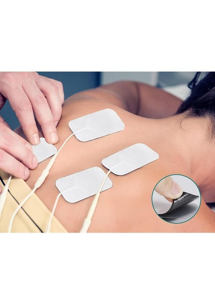 5 Paket, 20 Adet 5x9 cm Tens Elektrod Pedi, Güçlendirilmiş Yapışkanlı Kumaş Yüzey