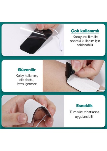 5 Paket, 20 Adet 5x9 cm Tens Elektrod Pedi, Güçlendirilmiş Yapışkanlı Kumaş Yüzey indirimleri