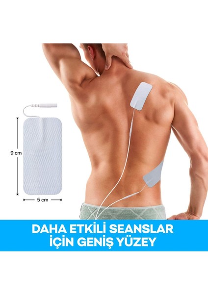 5 Paket, 20 Adet 5x9 cm Tens Elektrod Pedi, Güçlendirilmiş Yapışkanlı Kumaş Yüzey